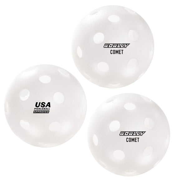 WOWLLY Pickleball Indoor Balls - White, 26 holes, USA approved, durable, designed for optimal indoor play