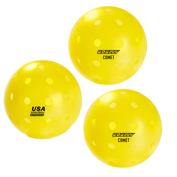 Wowlly Pickleball Balls for outdoor- Set of 3 balls (40 holes)