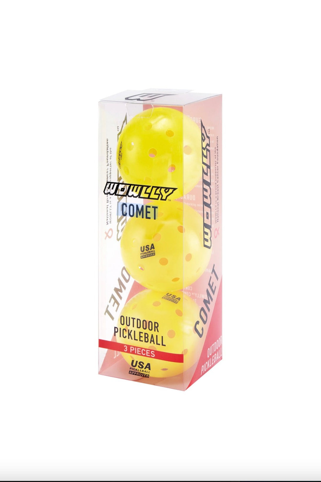 WOWLLY Pickleball Outdoor Balls - Yellow, 40 holes, USA approved, durable, designed for optimal outdoor play