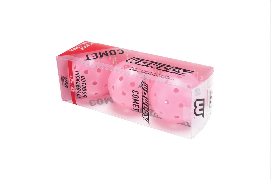 WOWLLY Pickleball Outdoor Balls - Pink, 40 holes, USA approved, durable, designed for optimal outdoor play